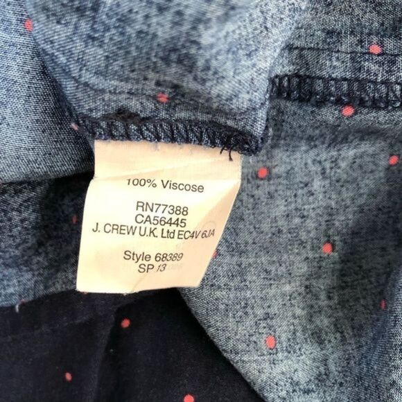 J.Crew cap sleeve navy pink polka dot dress tie waist and pockets woman’s size 0 - Picture 3 of 6